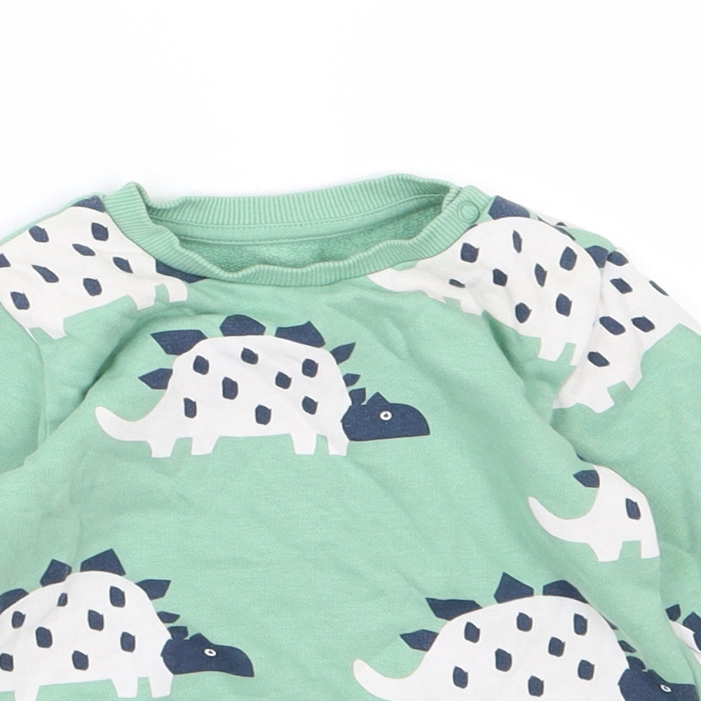 Marks and Spencer Boys Green  Jersey Basic T-Shirt Size 9-12 Months  - Dinosaur