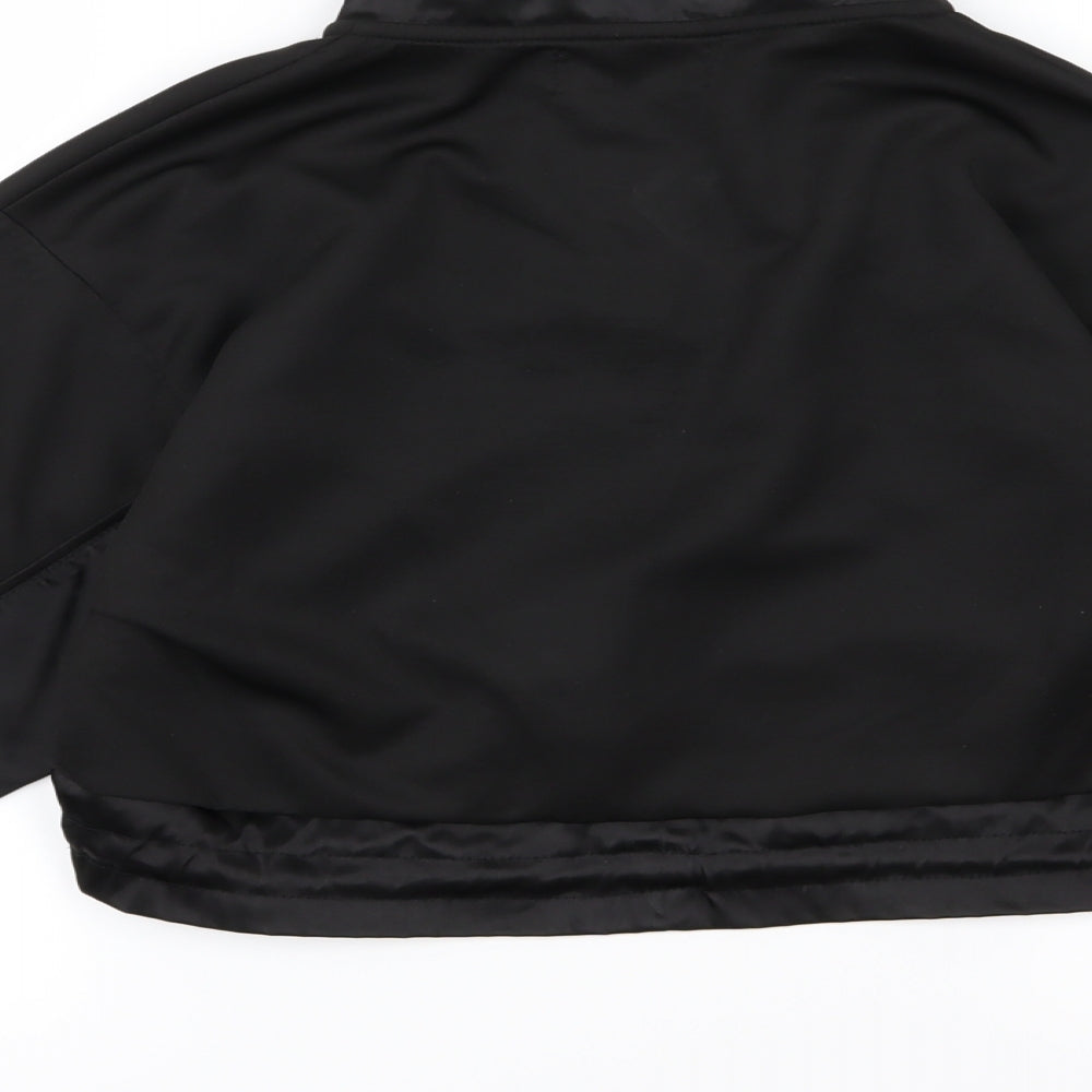 Maniere De Voir Womens Black  Jersey Pullover Sweatshirt Size 8  - Cropped