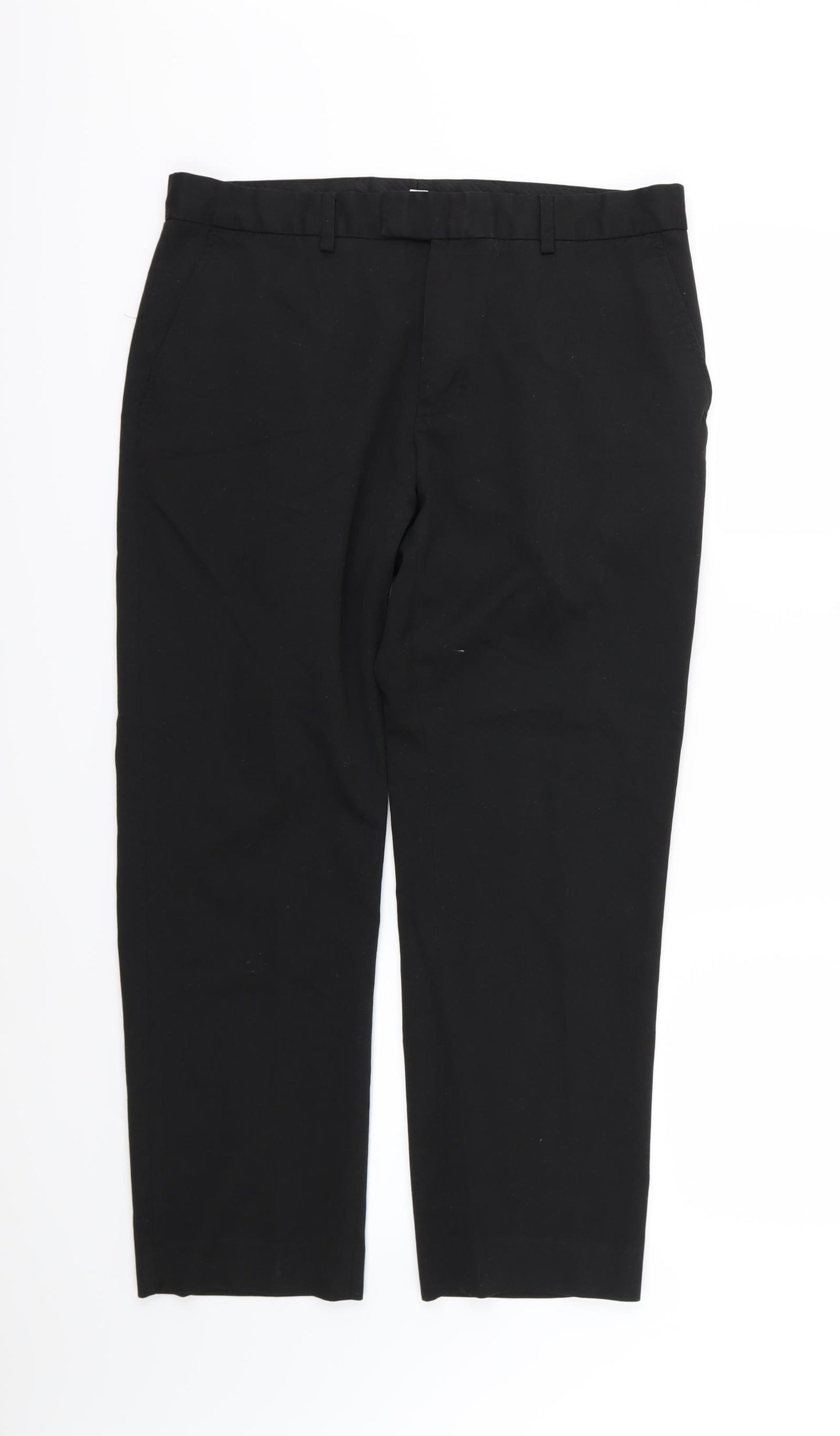George Mens Black  Rayon Trousers  Size 36 L29 in