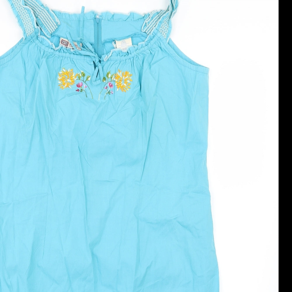 Faded Glory Womens Blue Floral  A-Line  Size XL