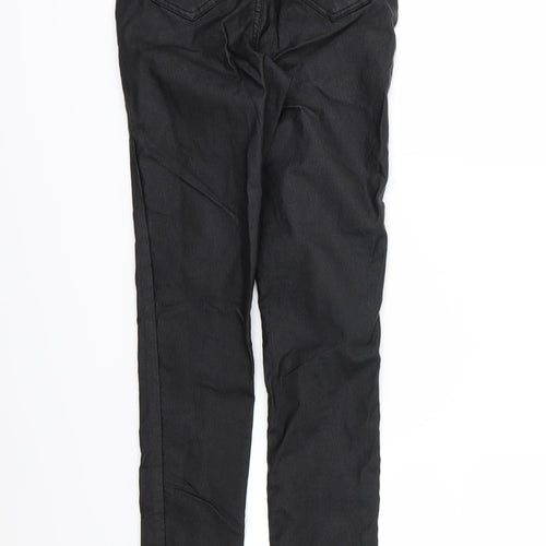 Denim & Co. Womens Black  Denim Skinny Jeans Size 8 L29 in - Leather Effect