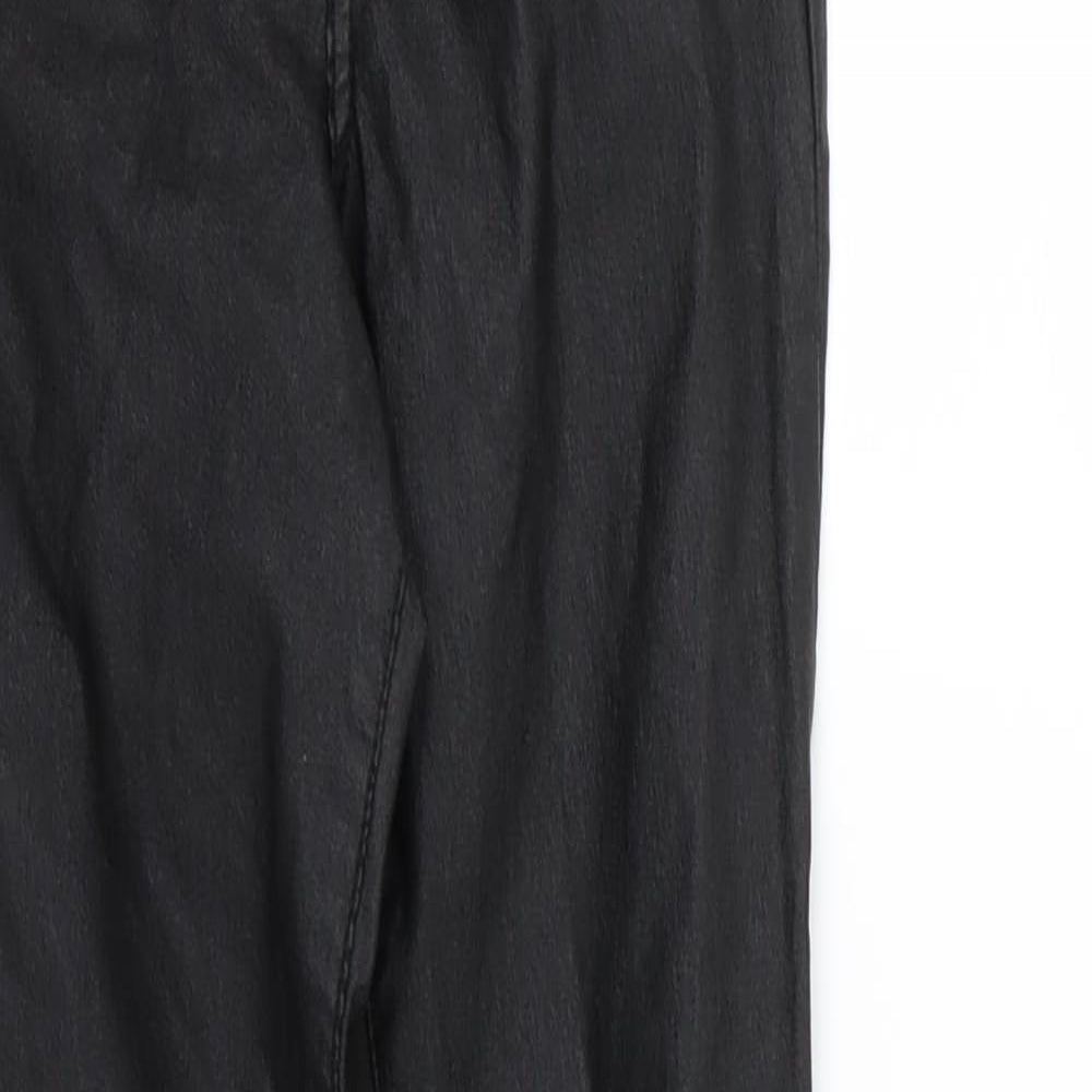 Denim & Co. Womens Black  Denim Skinny Jeans Size 8 L29 in - Leather Effect