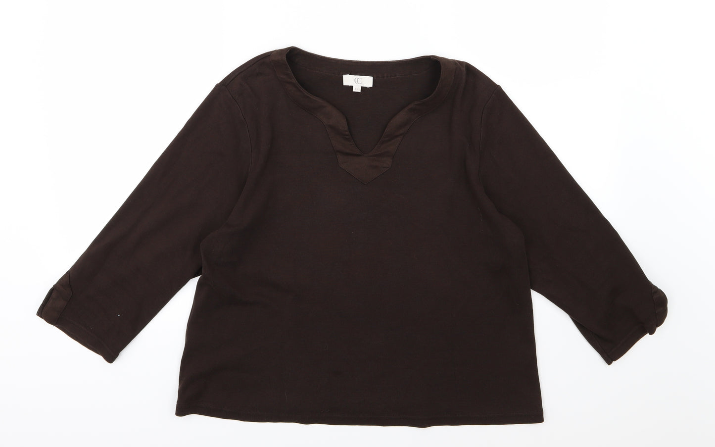 Country Casuals Womens Brown  Jersey Basic T-Shirt Size L