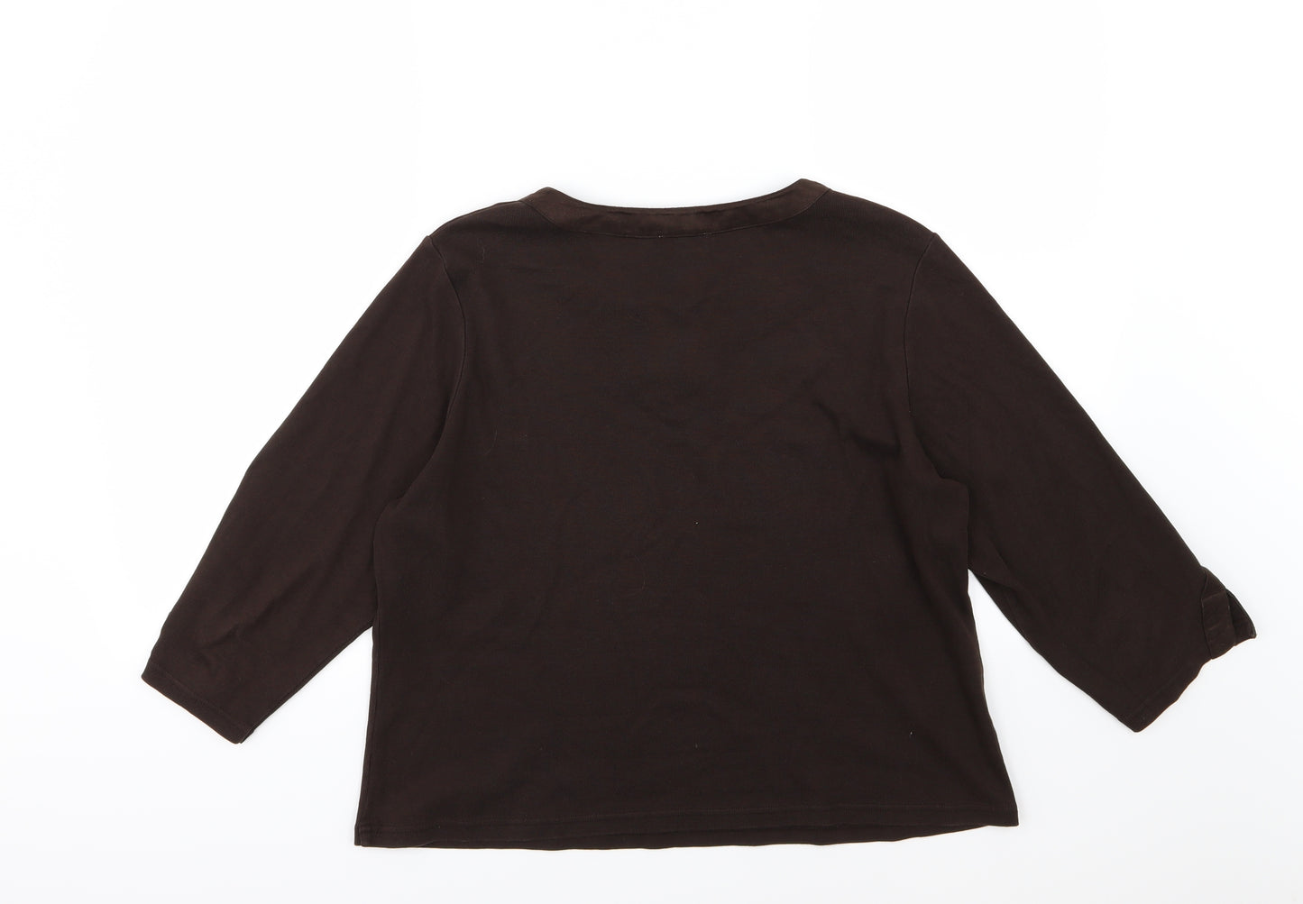 Country Casuals Womens Brown  Jersey Basic T-Shirt Size L