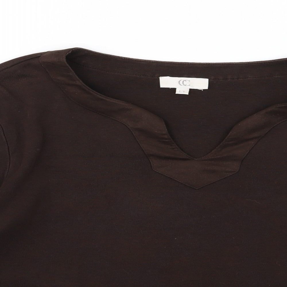 Country Casuals Womens Brown  Jersey Basic T-Shirt Size L