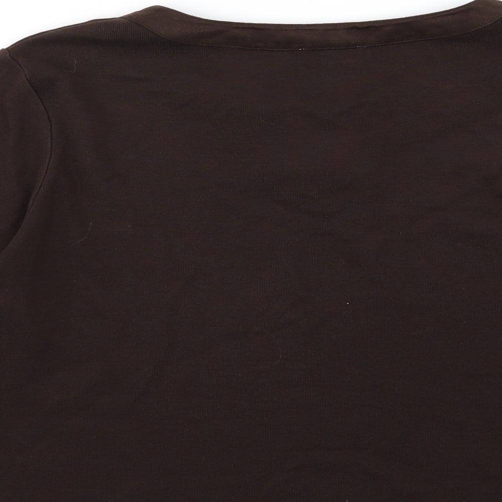 Country Casuals Womens Brown  Jersey Basic T-Shirt Size L