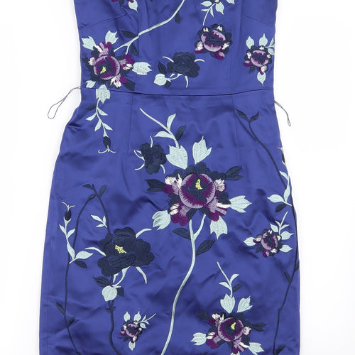 Coast Womens Blue Floral  Pencil Dress  Size 8