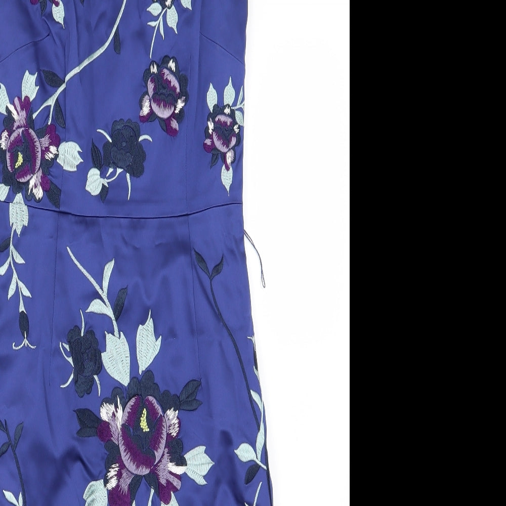 Coast Womens Blue Floral  Pencil Dress  Size 8