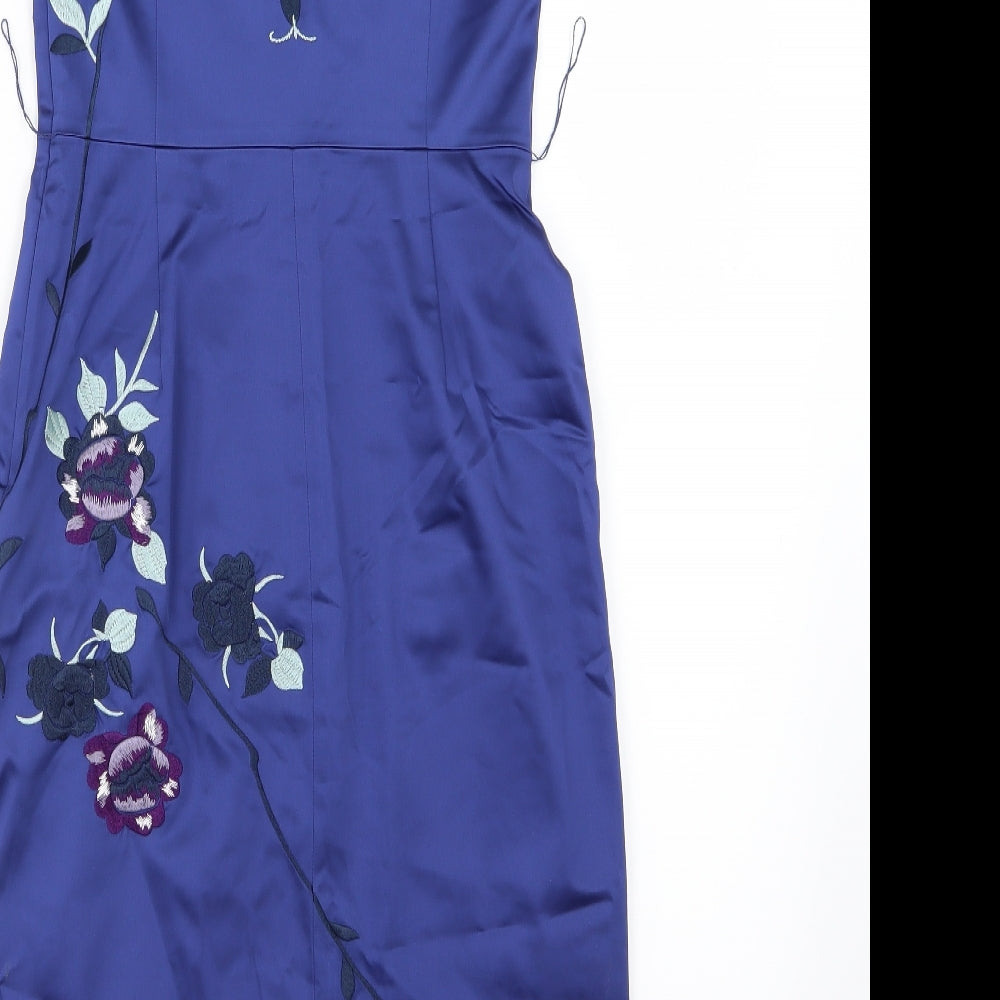 Coast Womens Blue Floral  Pencil Dress  Size 8