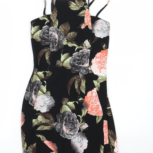 edge Womens Black Floral  Bodycon  Size 8