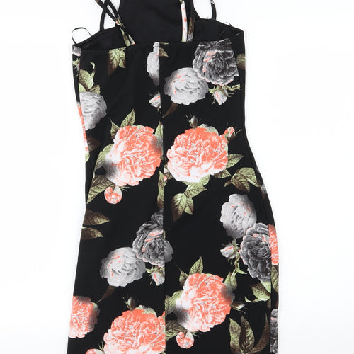 edge Womens Black Floral  Bodycon  Size 8