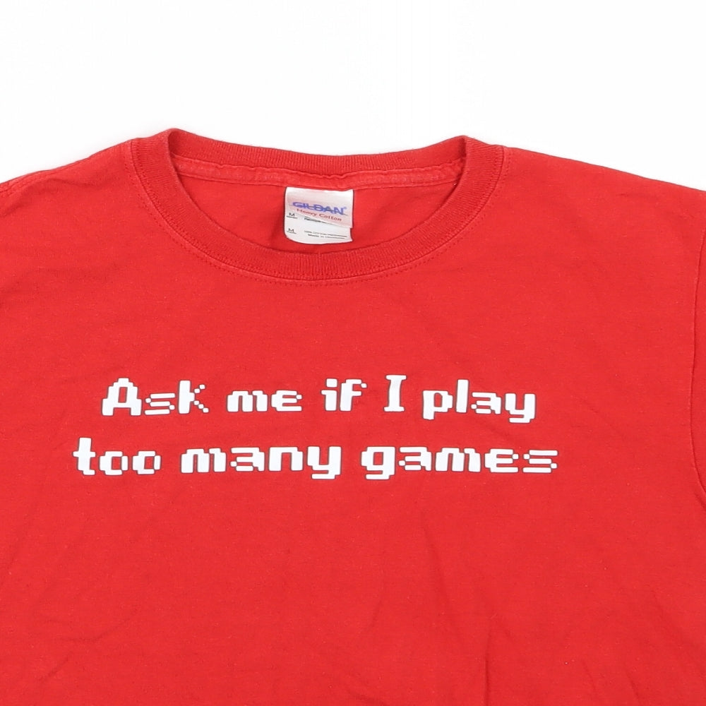 Gildan Boys Red  Jersey Basic T-Shirt Size M  - Gaming