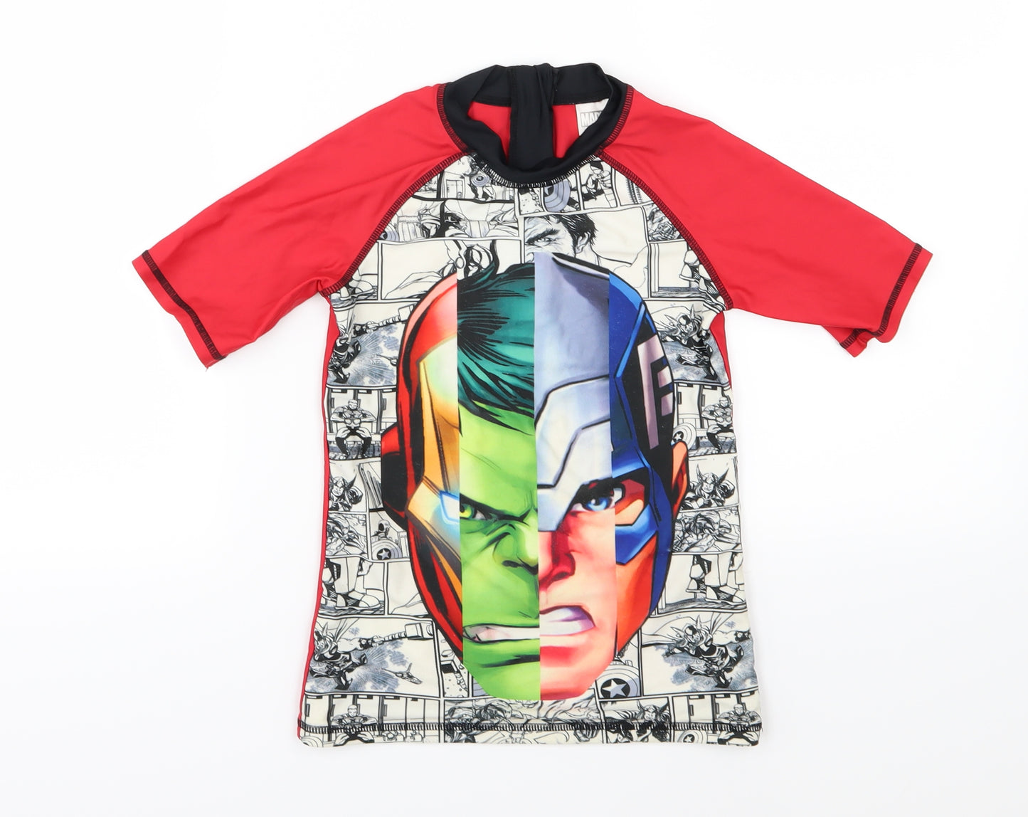 Marvel Boys Red   Basic T-Shirt Size 9-10 Years  - rash vest
