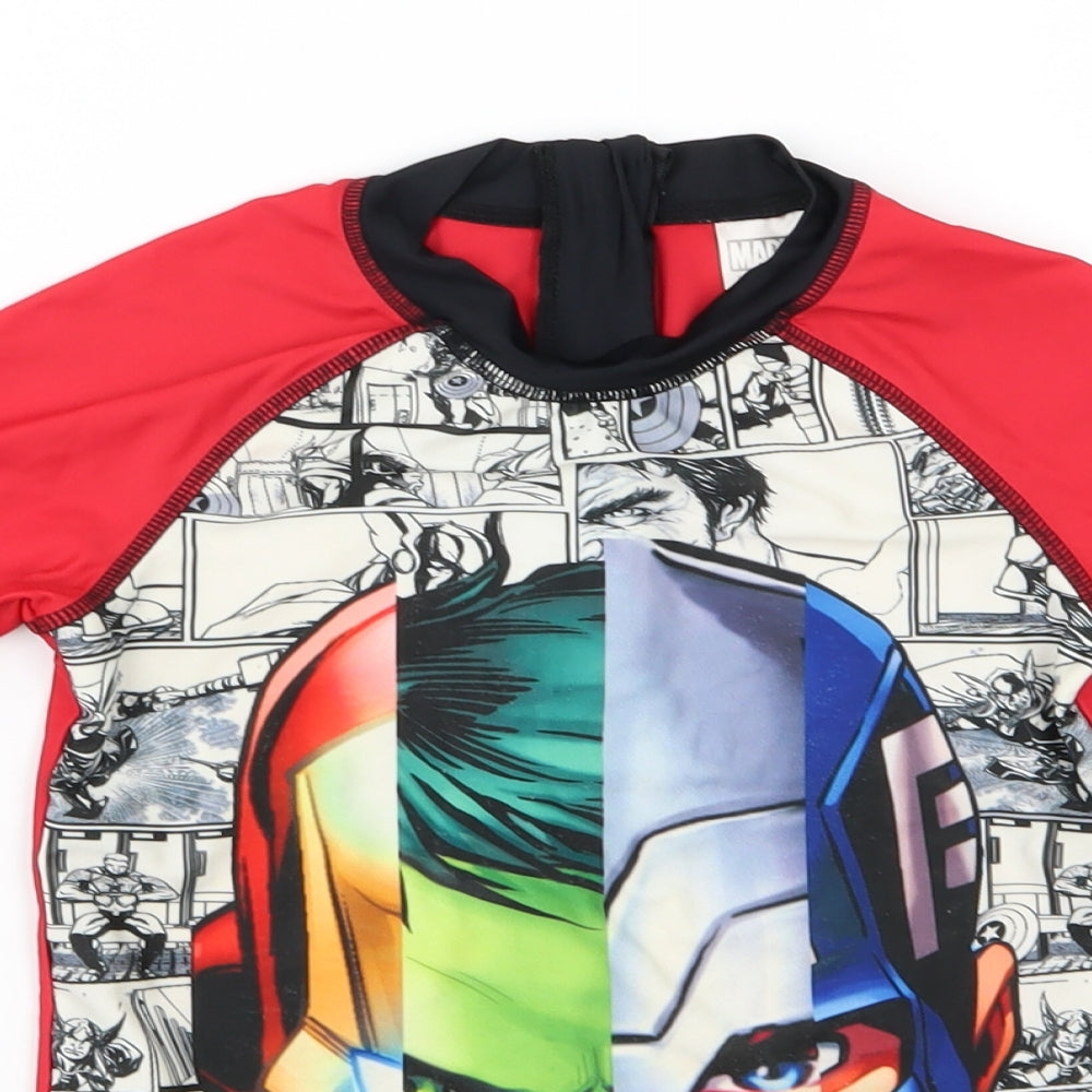 Marvel Boys Red   Basic T-Shirt Size 9-10 Years  - rash vest