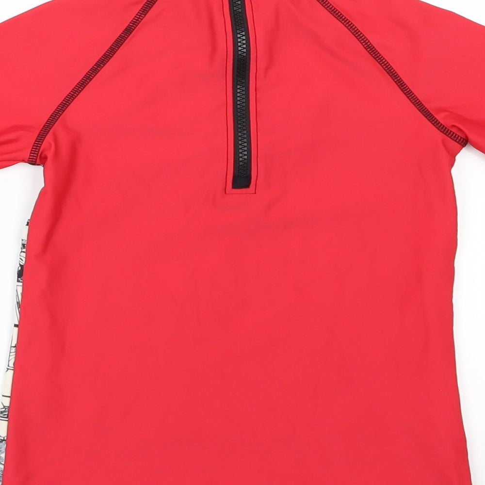 Marvel Boys Red   Basic T-Shirt Size 9-10 Years  - rash vest