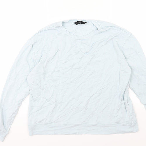 F&F Womens Blue  Jersey Pullover Sweatshirt Size 12