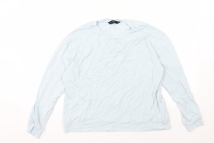 F&F Womens Blue  Jersey Pullover Sweatshirt Size 12
