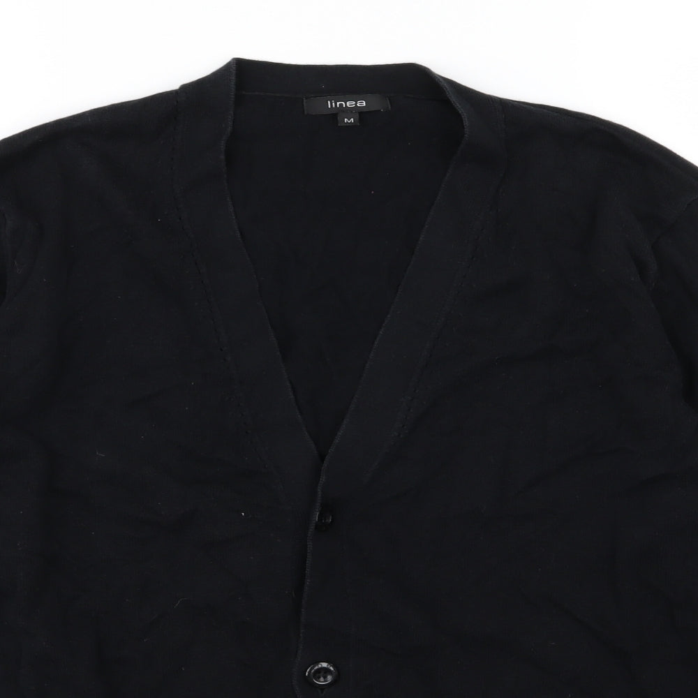 Linea Womens Black  Knit Cardigan Jumper Size M
