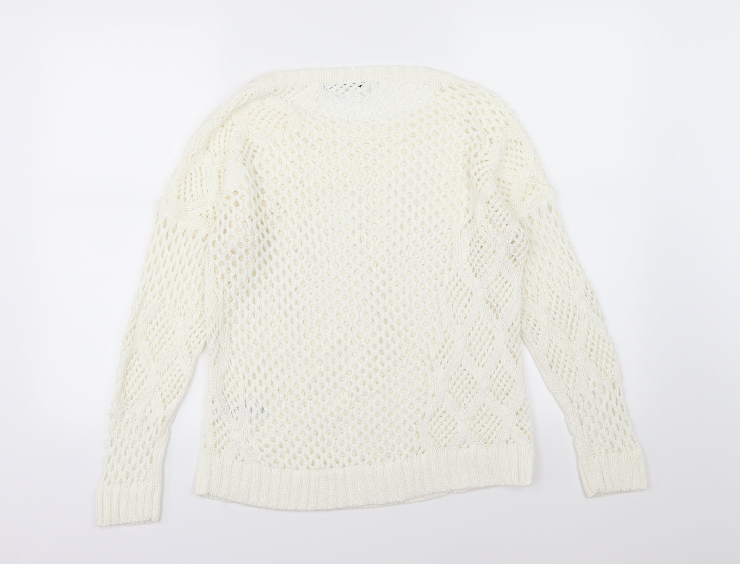 George Womens White  Knit Pullover Jumper Size 14