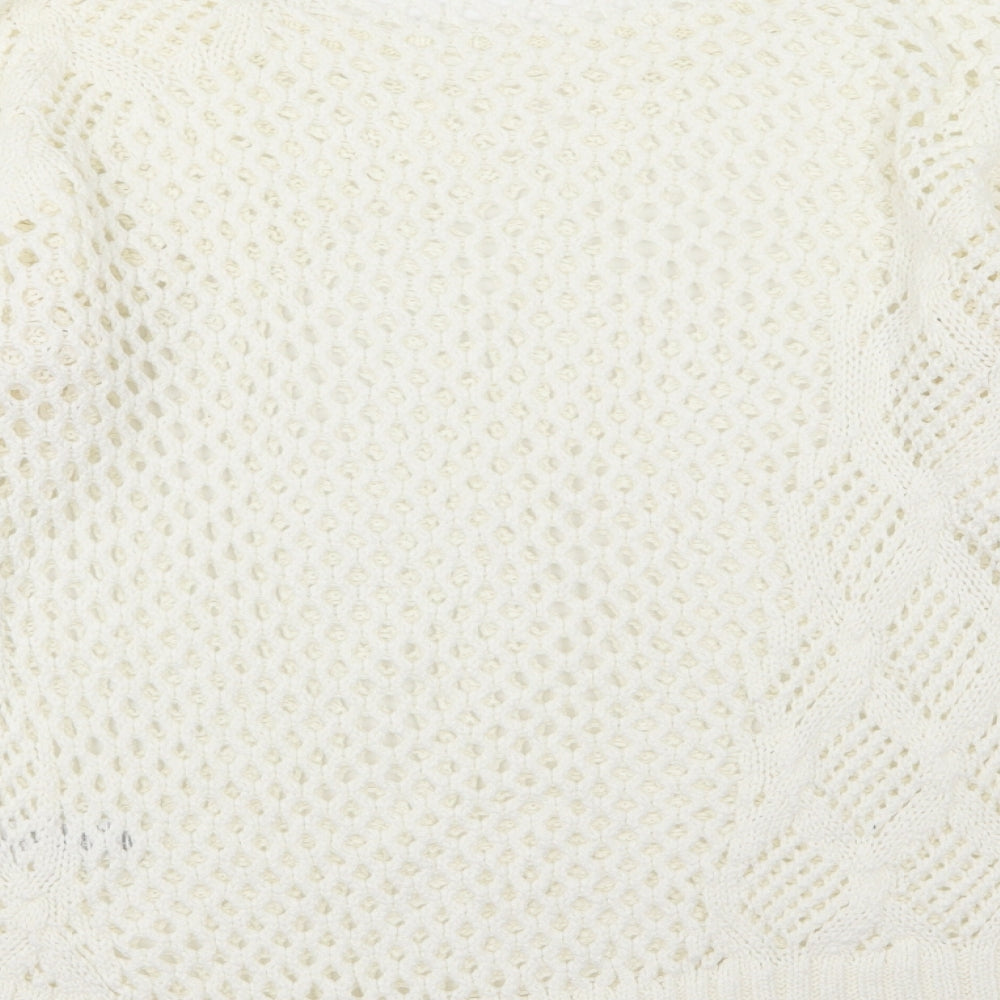 George Womens White  Knit Pullover Jumper Size 14