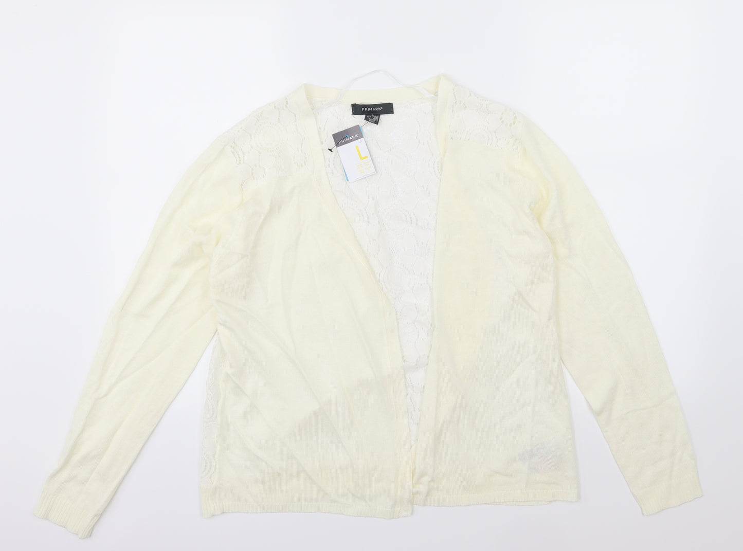 Primark Womens Ivory  Knit Cardigan Jumper Size L