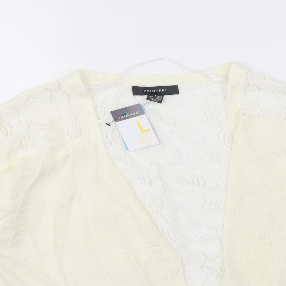 Primark Womens Ivory  Knit Cardigan Jumper Size L