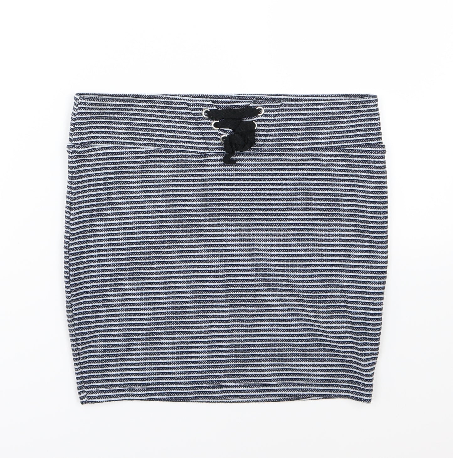 Primark Womens Blue Striped  Bandage Skirt Size 10