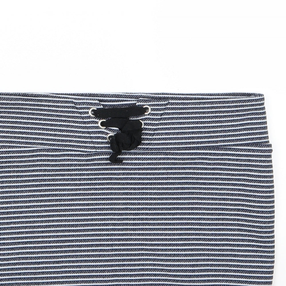 Primark Womens Blue Striped  Bandage Skirt Size 10