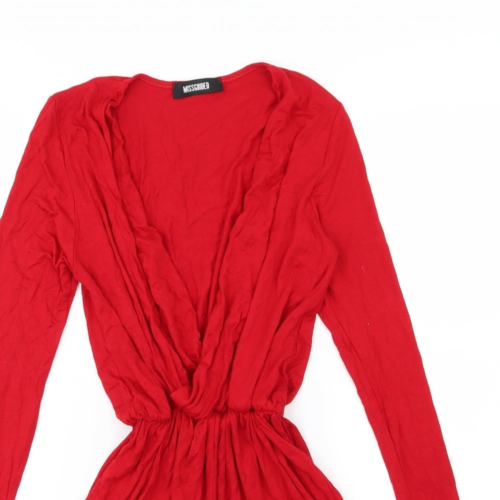 Missguided Womens Red   Playsuit One-Piece Size 8 L3 in