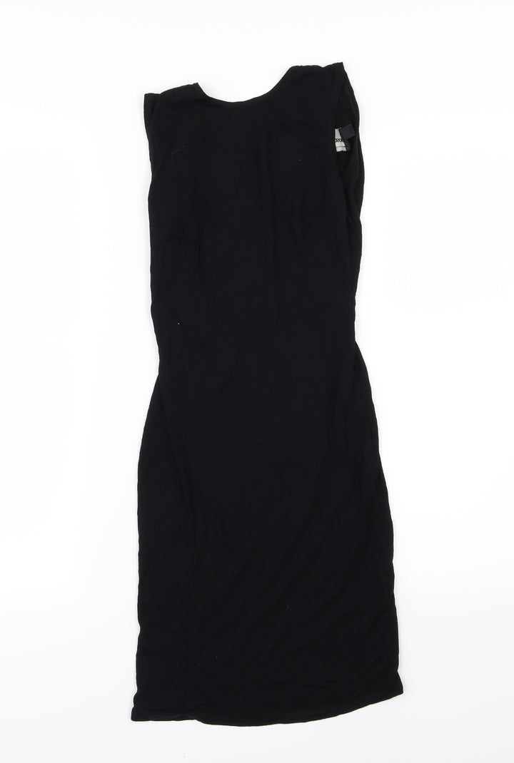 ASOS Womens Black Jersey T-Shirt Dress Size 6 - Backless