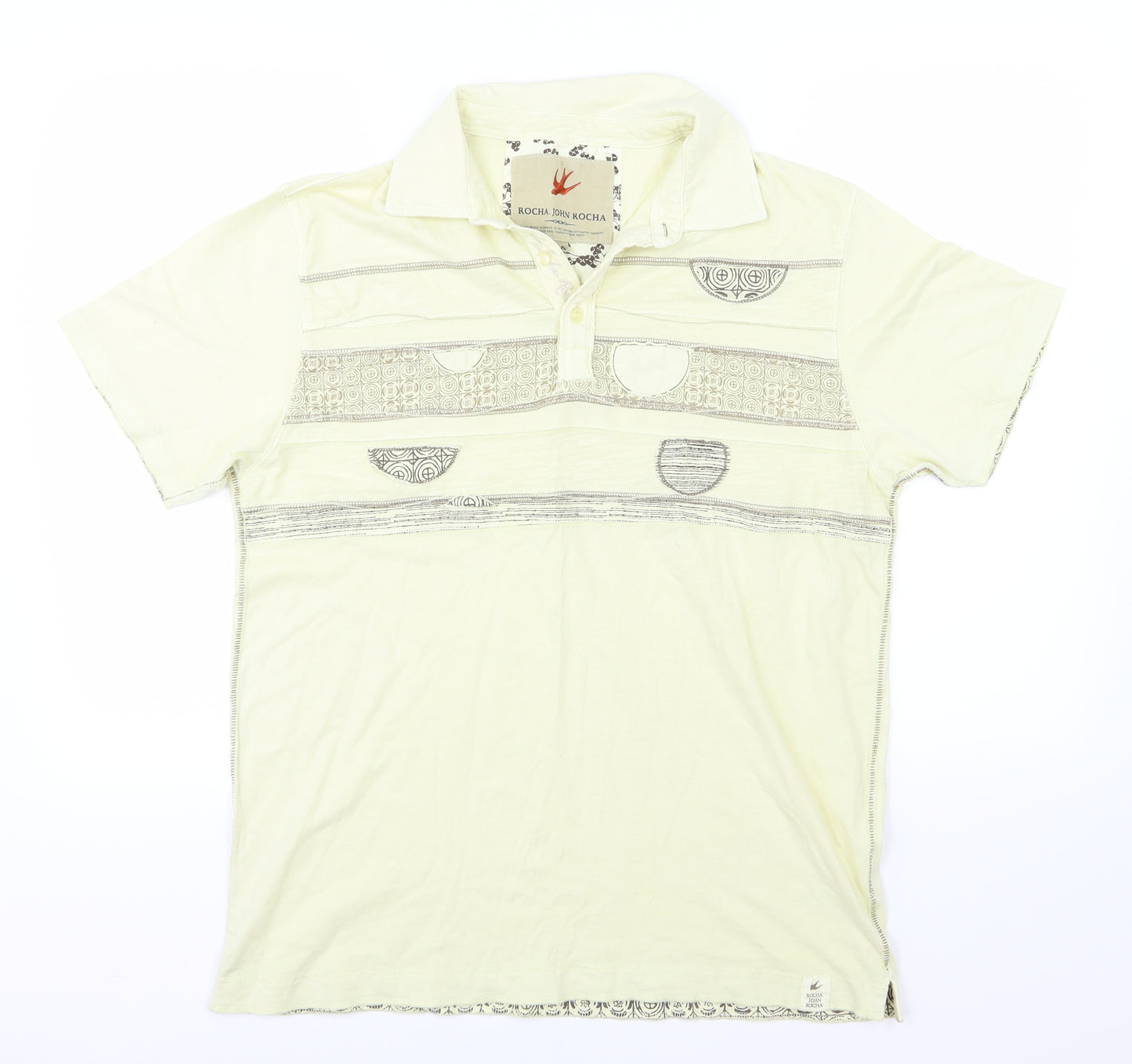 RJR.John Rocha Mens Yellow  Jersey  Polo Size M