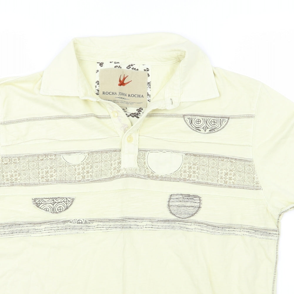 RJR.John Rocha Mens Yellow  Jersey  Polo Size M