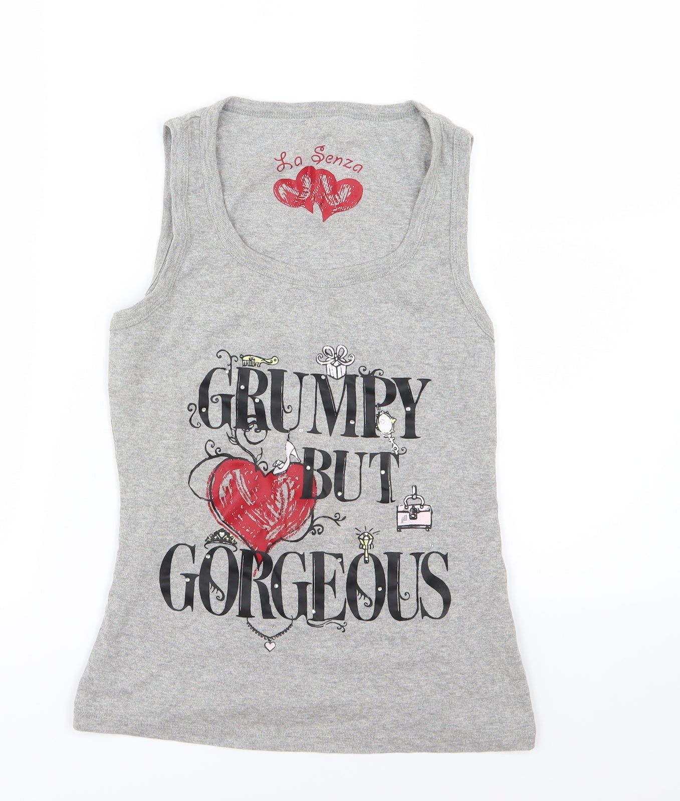 La Senza Womens Grey  Jersey Top Pyjama Top Size 10  - Grumpy but gorgeous