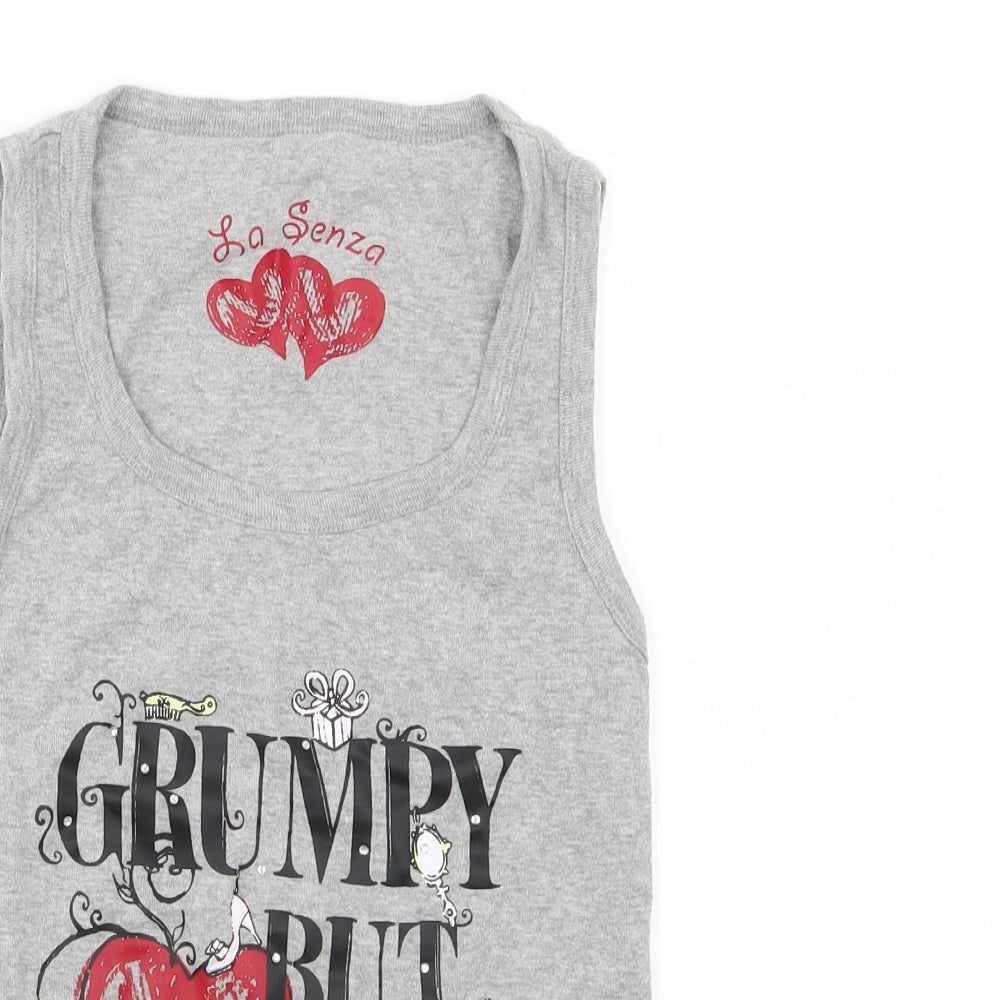 La Senza Womens Grey  Jersey Top Pyjama Top Size 10  - Grumpy but gorgeous