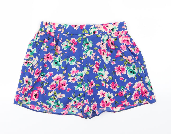 New Look Womens Blue Floral Sailor Shorts Size 8
