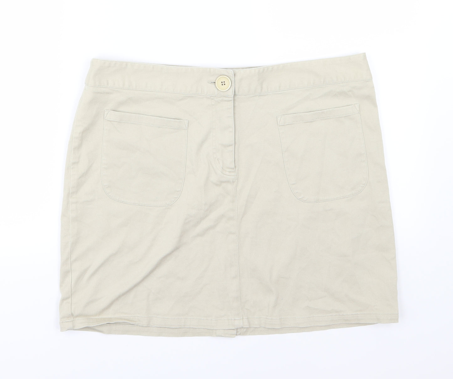 E-vie Womens Beige  Denim Mini Skirt Size 16