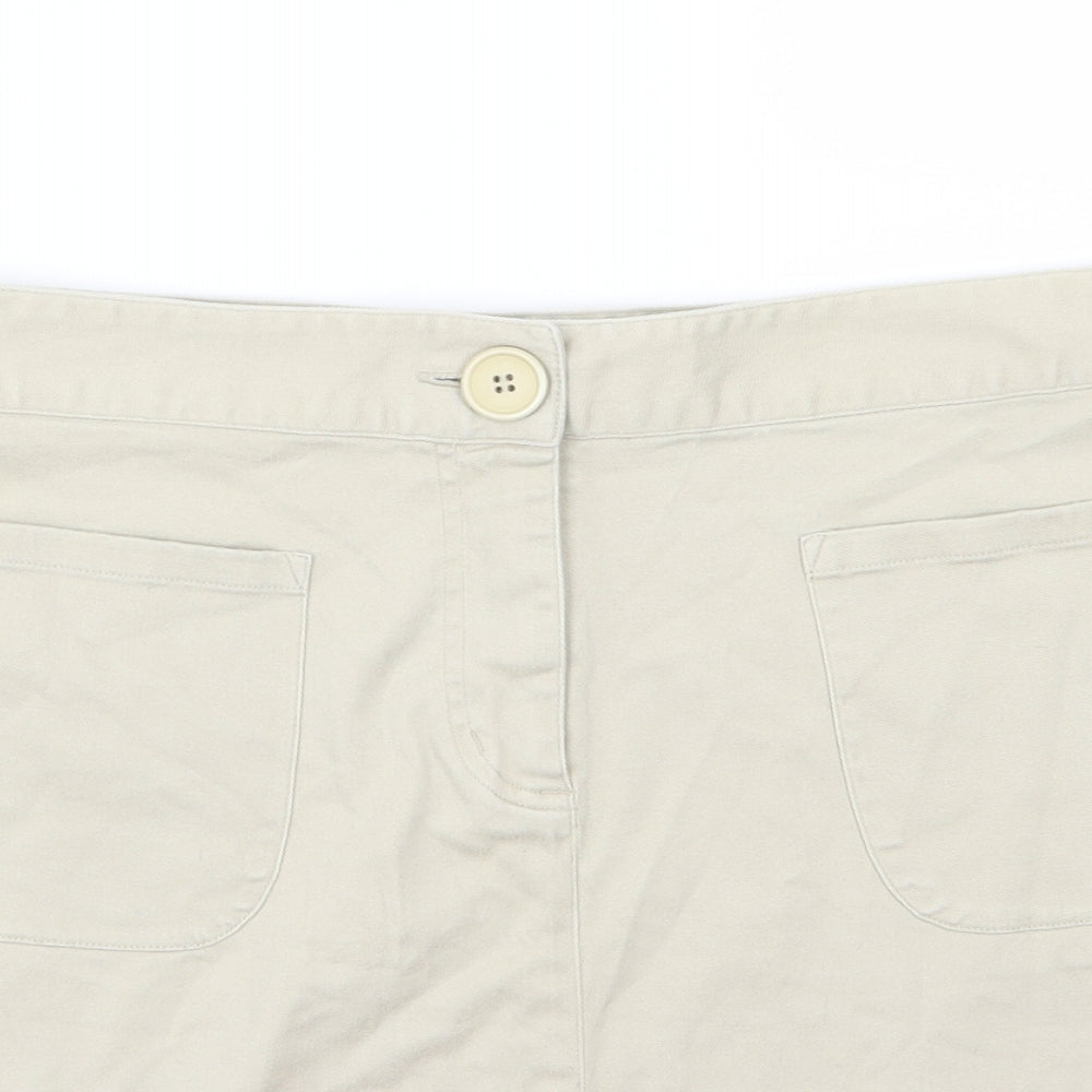 E-vie Womens Beige  Denim Mini Skirt Size 16