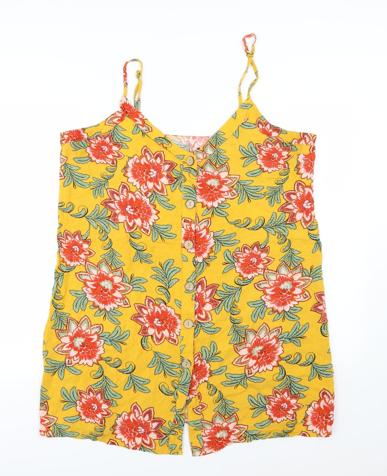 Primark Womens Yellow Floral  T-Shirt Dress  Size 20