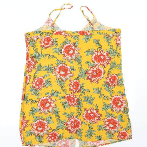 Primark Womens Yellow Floral  T-Shirt Dress  Size 20