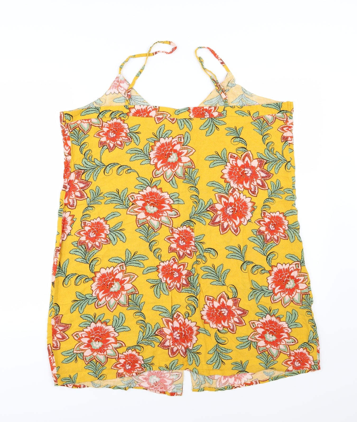 Primark Womens Yellow Floral  T-Shirt Dress  Size 20