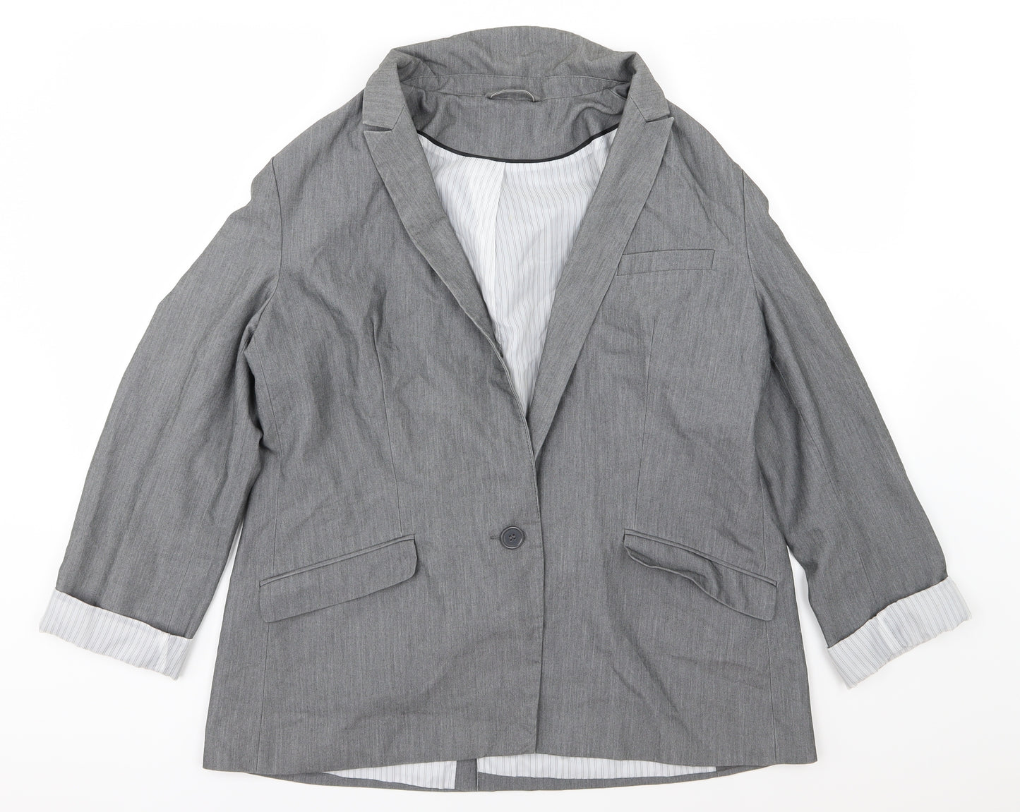 F&F Womens Grey  Rayon Jacket Blazer Size 18