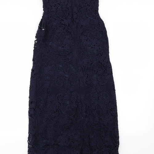 Preworn Womens Blue Floral  Pencil Dress  Size 8