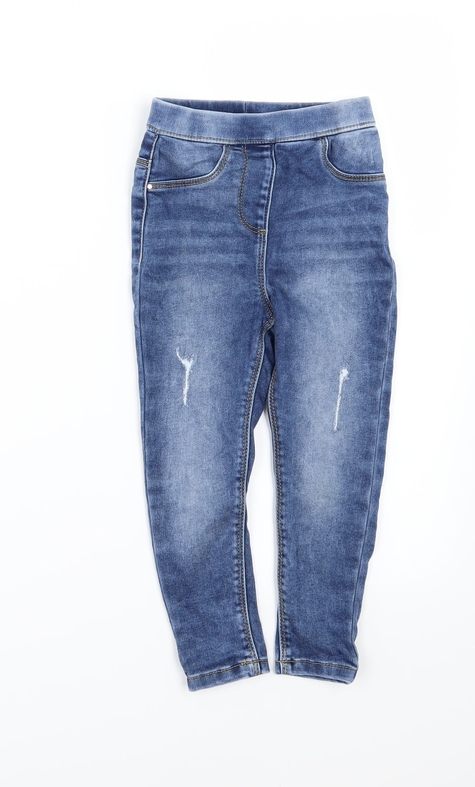 George Girls Blue  Denim Jegging Jeans Size 4-5 Years - Distressed
