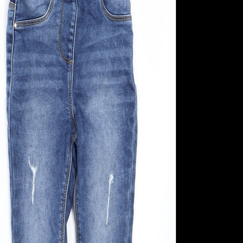 George Girls Blue  Denim Jegging Jeans Size 4-5 Years - Distressed