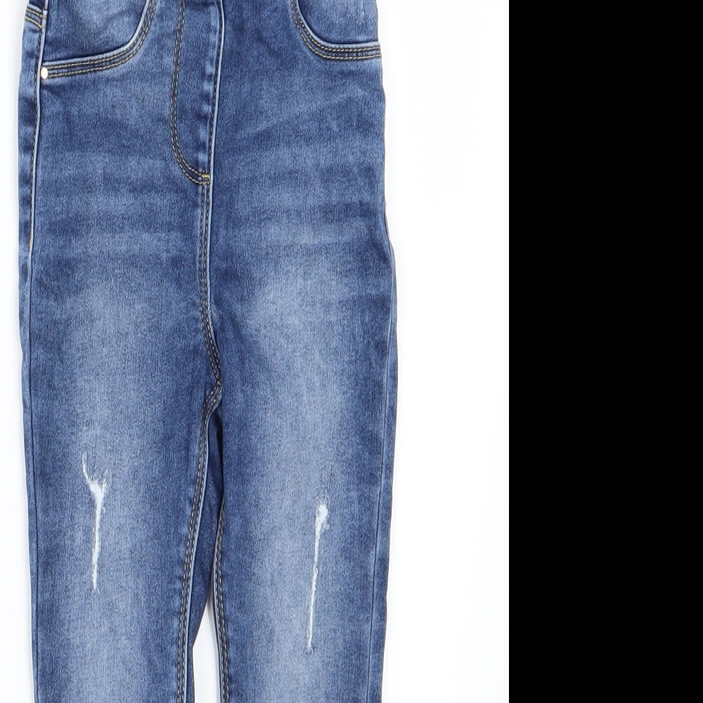 George Girls Blue  Denim Jegging Jeans Size 4-5 Years - Distressed
