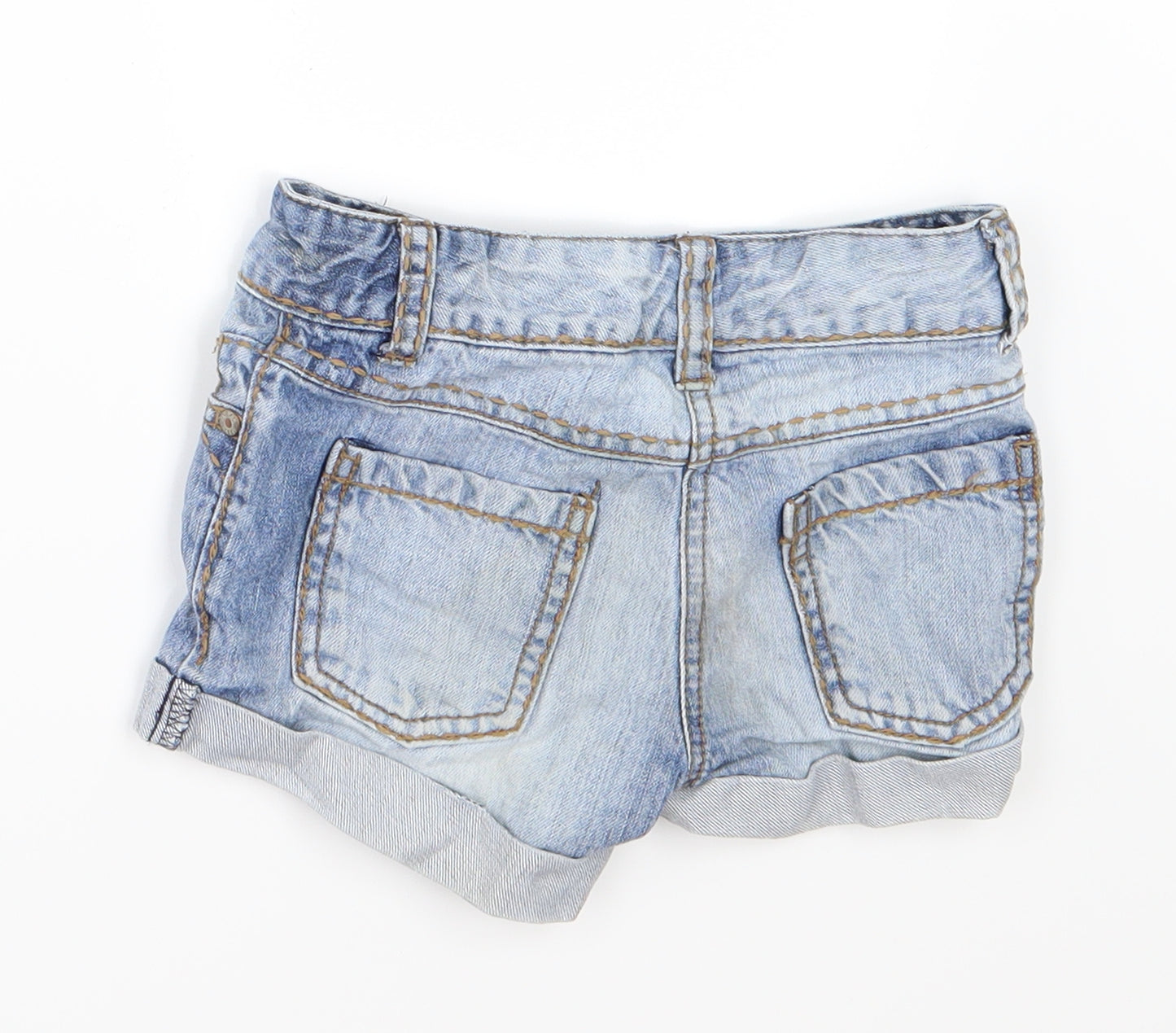 NEXT Girls Blue  Denim Sailor Shorts Size 4 Years - Distressed