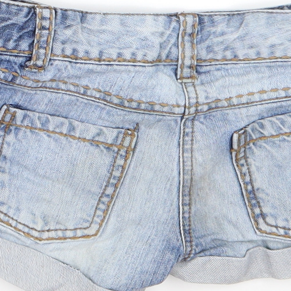 NEXT Girls Blue  Denim Sailor Shorts Size 4 Years - Distressed
