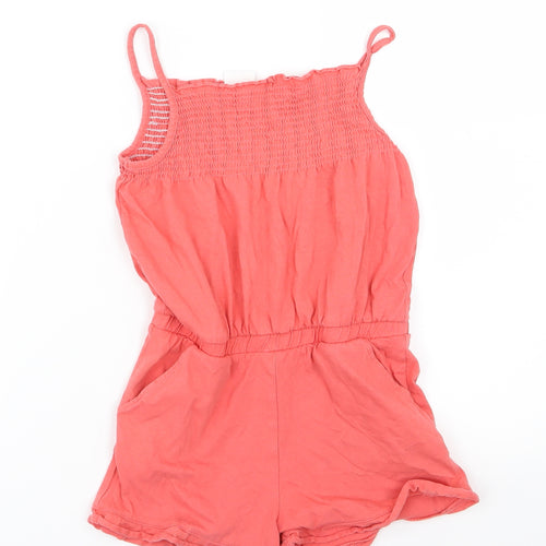 F&F Girls Red  Jersey Playsuit One-Piece Size 6-7 Years