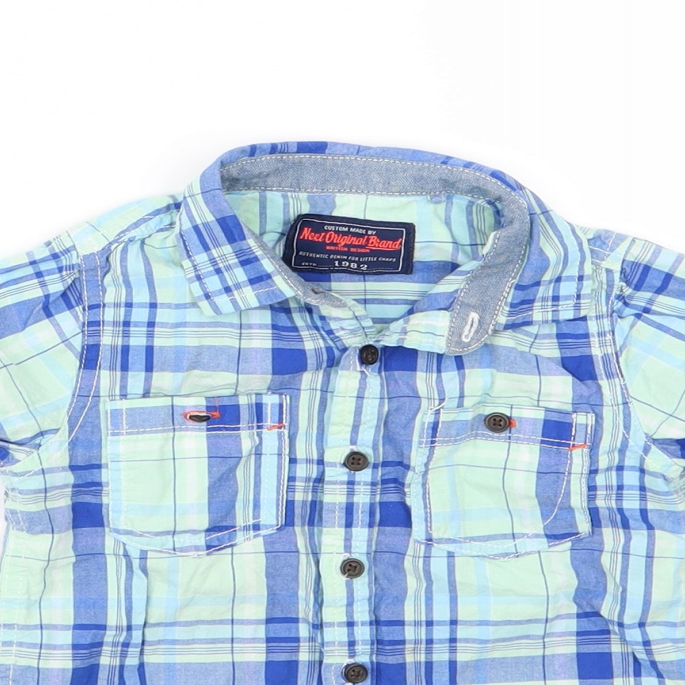 NEXT Boys Blue Striped Woven Basic Button-Up Size 2-3 Years