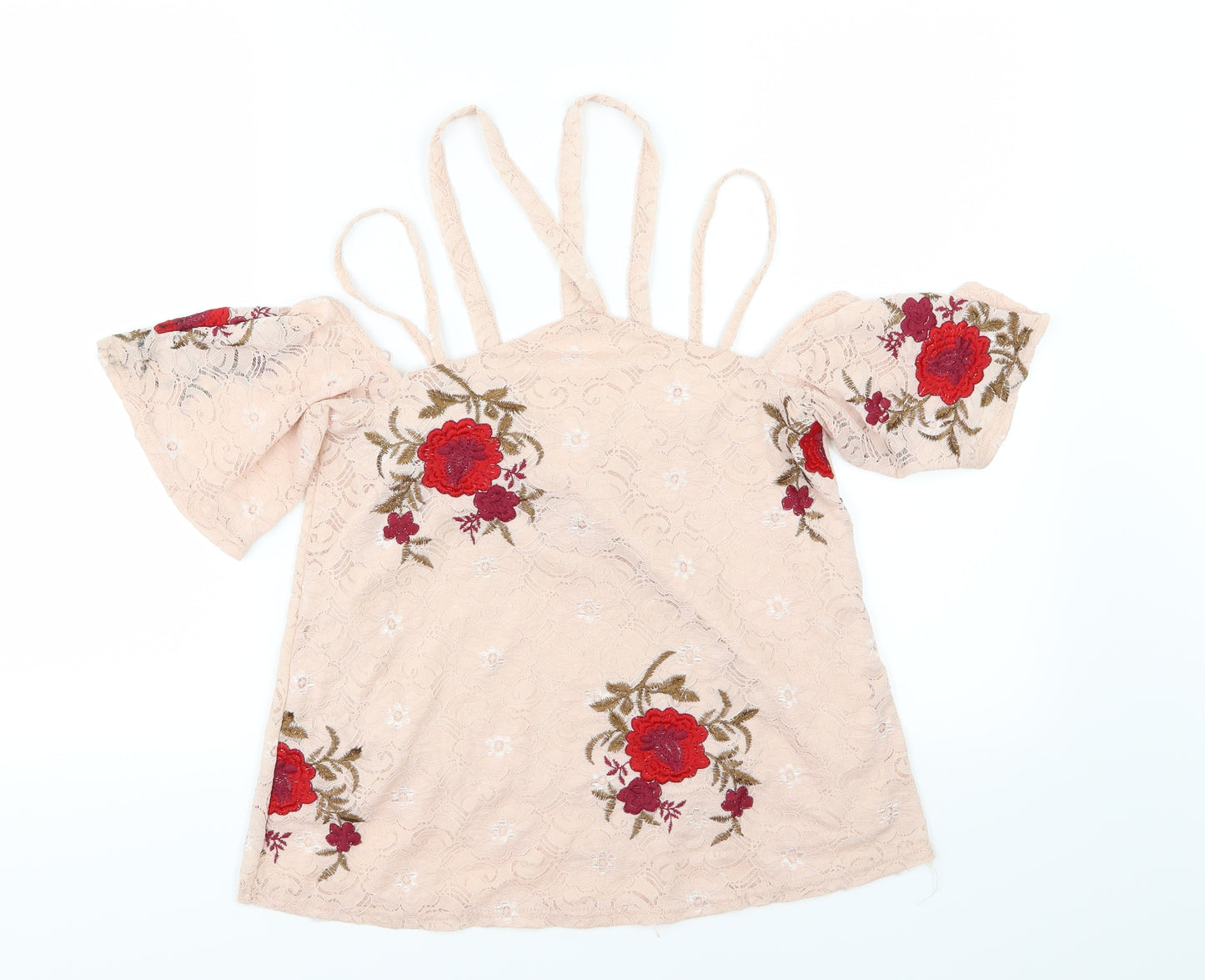 River Island Womens Pink Floral  Basic Blouse Size 6